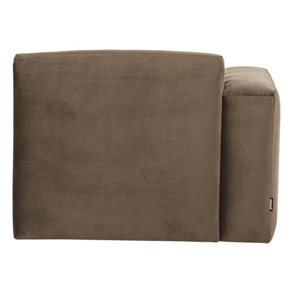 Mojo base 1-zits bankelement arm links velvet taupe