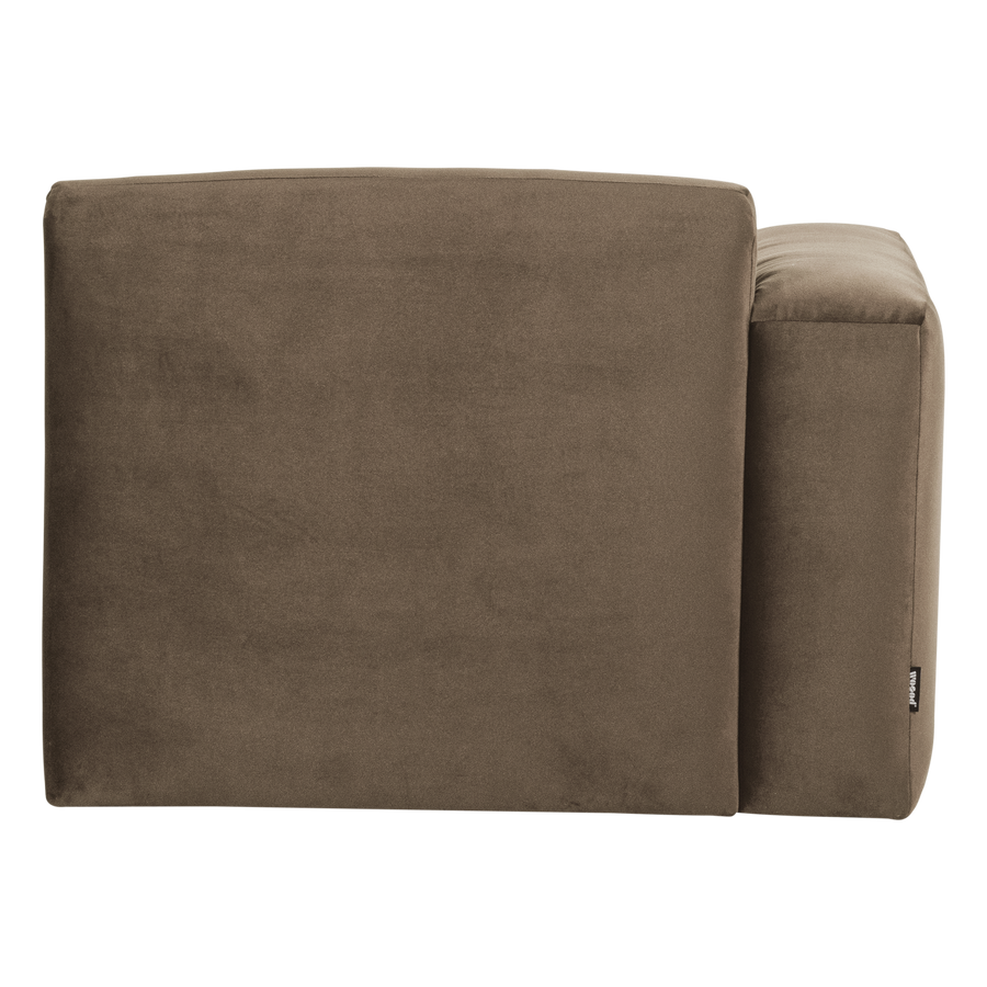 Mojo base 1-zits bankelement arm links velvet taupe