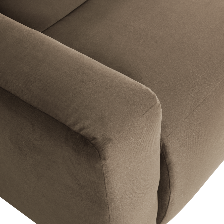Mojo base 1-zits bankelement arm links velvet taupe
