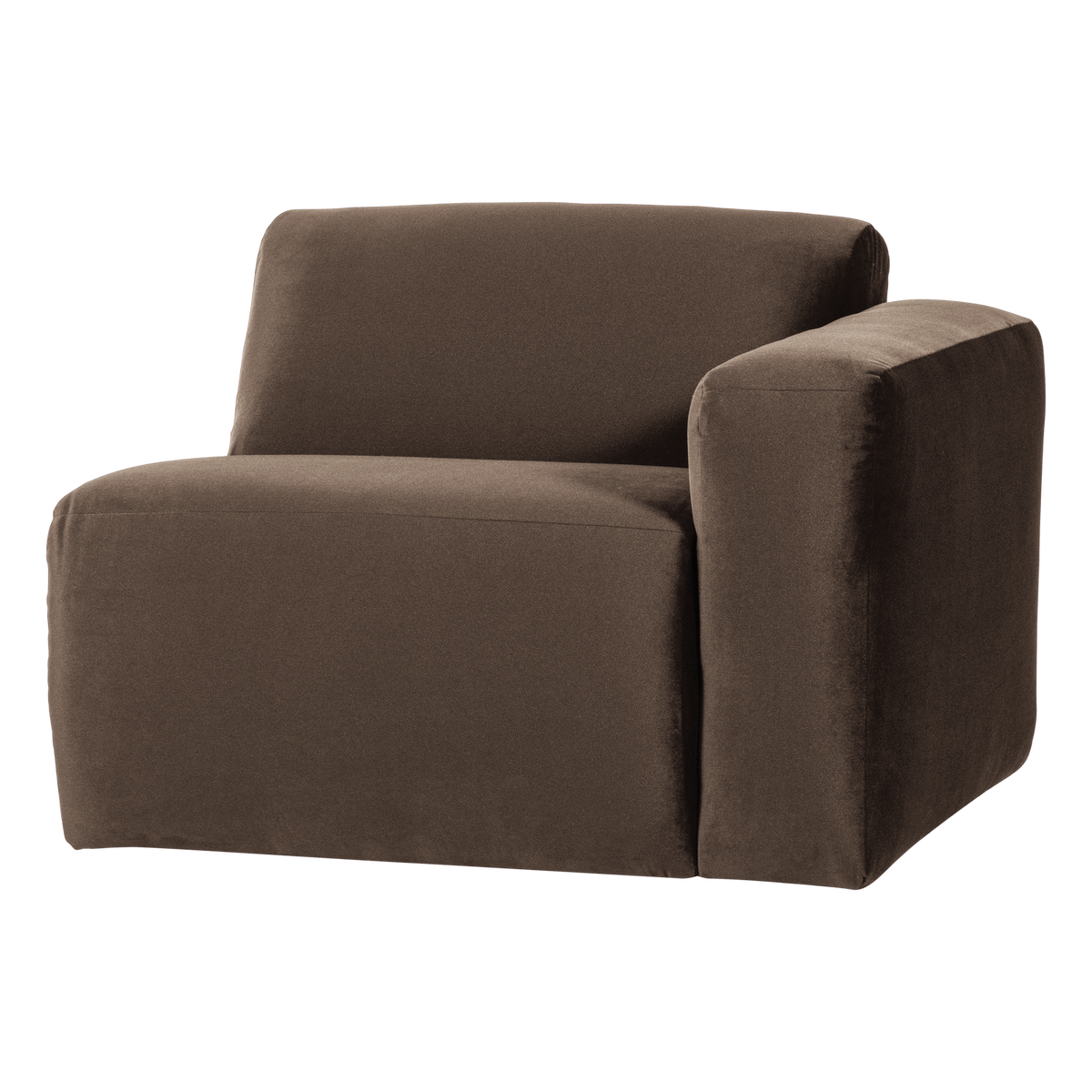 Mojo base 1-zits bankelement arm rechts velvet bruin