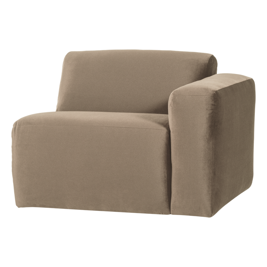 Mojo base 1-zits bankelement arm rechts velvet khaki