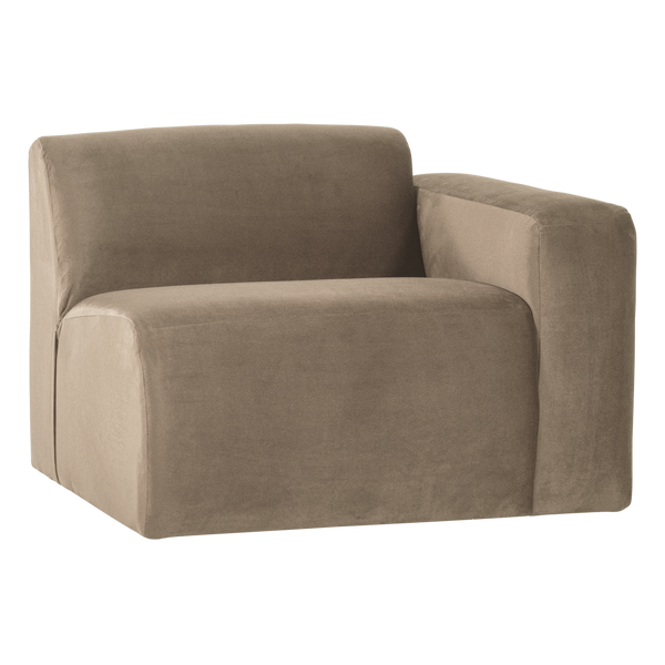 Mojo base 1-zits bankelement arm rechts velvet khaki