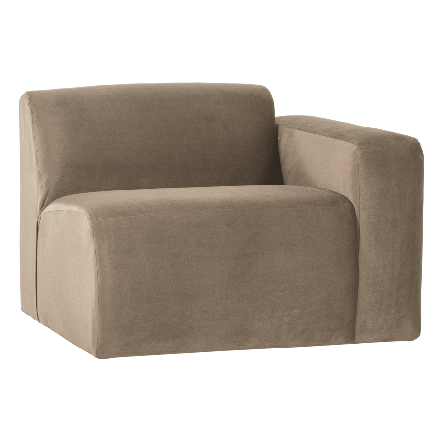 Mojo base 1-zits bankelement arm rechts velvet khaki
