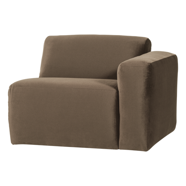 Mojo base 1-zits bankelement arm rechts velvet taupe