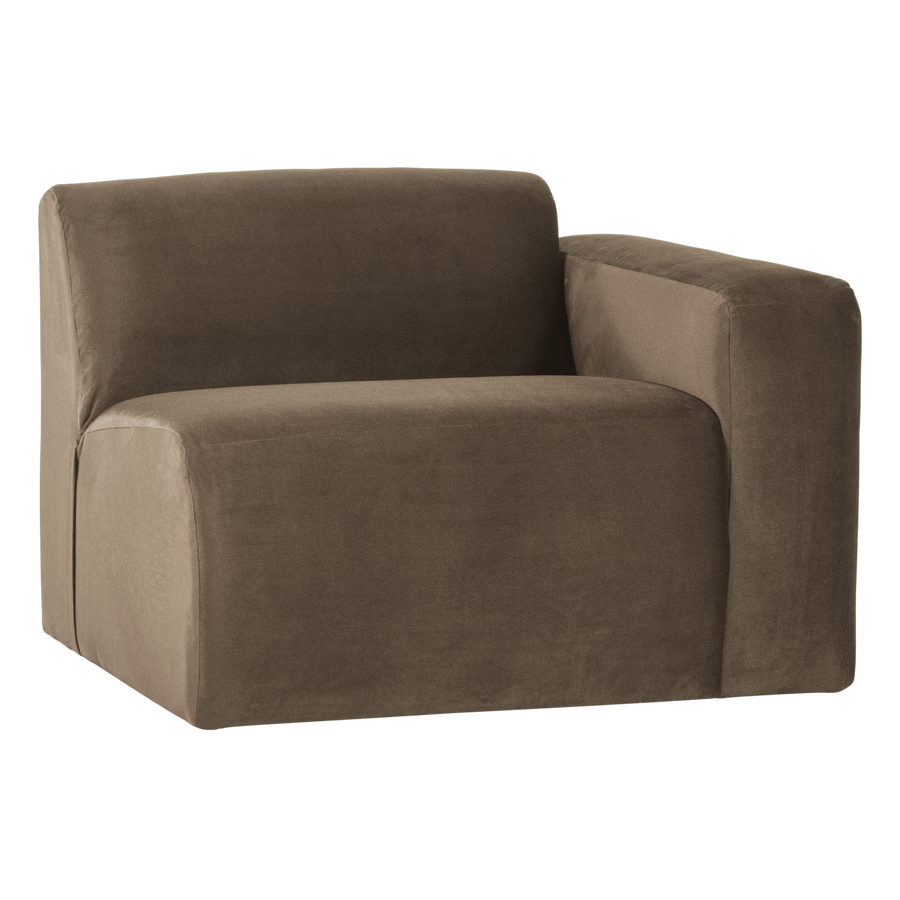 Mojo base 1-zits bankelement arm rechts velvet taupe