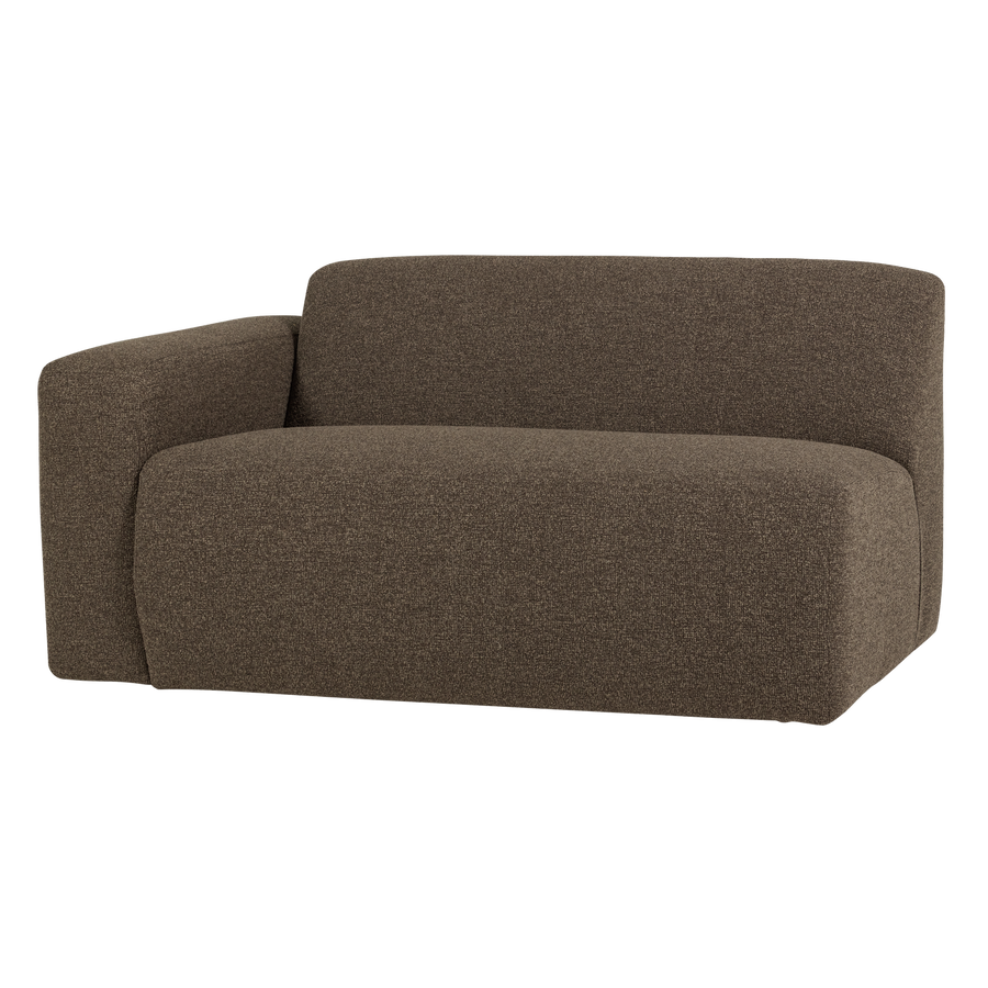 Mojo base 1,5-zits bankelement arm links boucle bruin