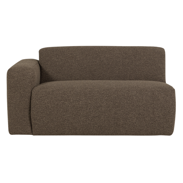 Mojo base 1,5-zits bankelement arm links boucle bruin