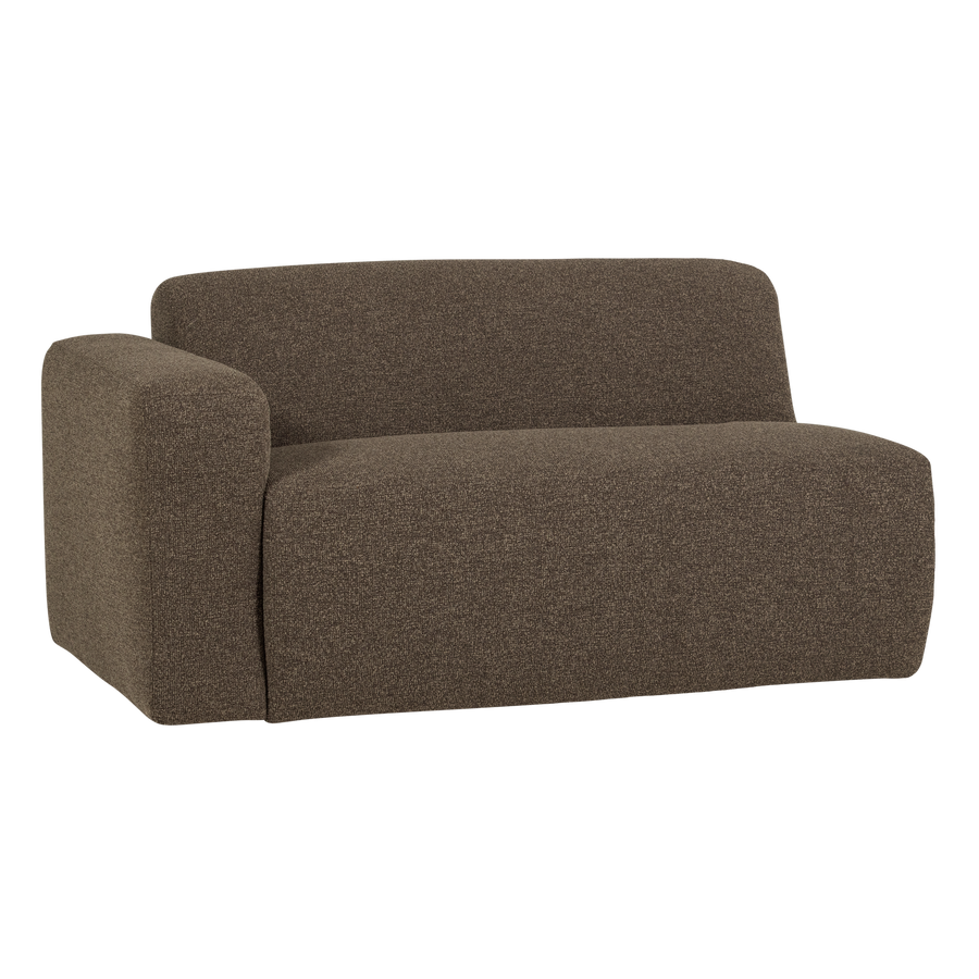 Mojo base 1,5-zits bankelement arm links boucle bruin