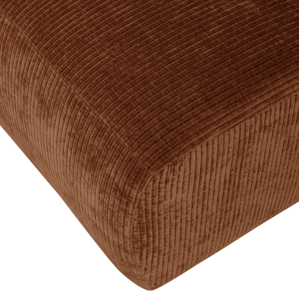 Mojo base 1,5-zits bankelement arm links ribstof roestbruin