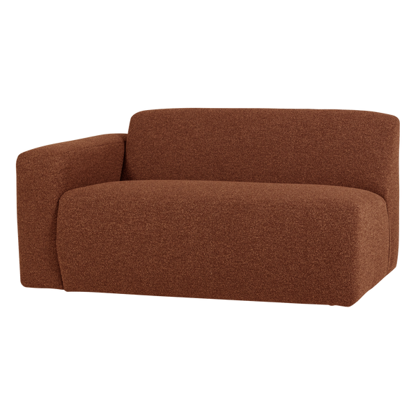 Mojo base 1,5-zits bankelement arm links boucle roestbruin