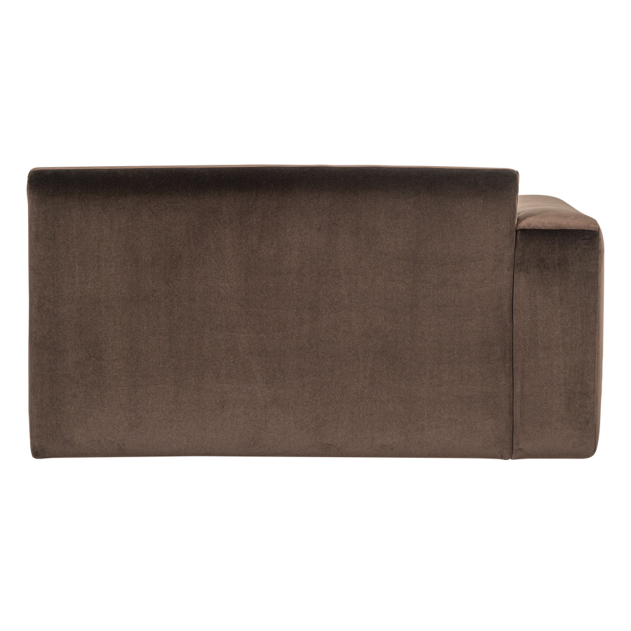 Mojo base 1,5-zits bankelement arm links velvet bruin