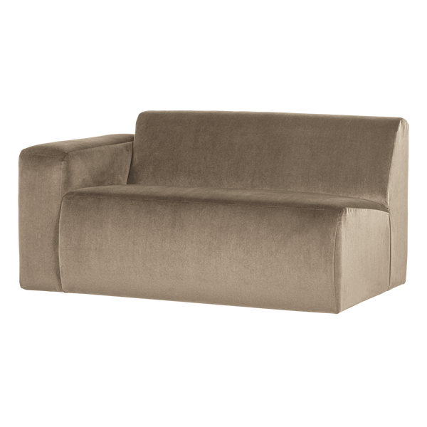 Mojo base 1,5-zits bankelement arm links velvet khaki
