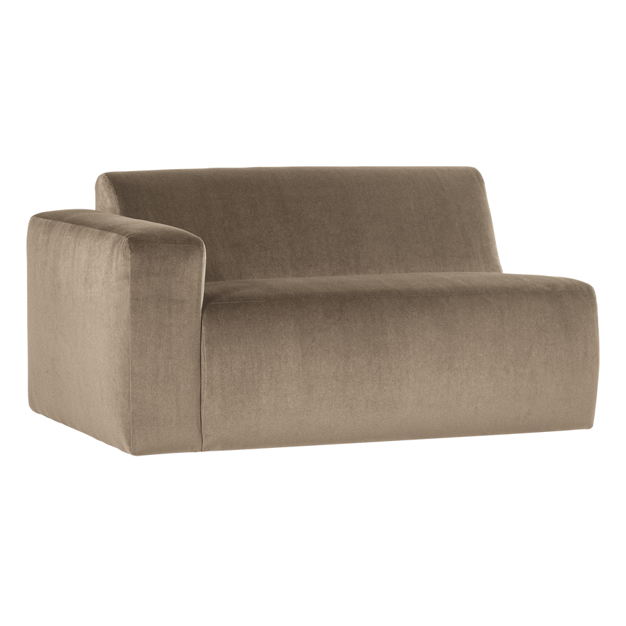 Mojo base 1,5-zits bankelement arm links velvet khaki