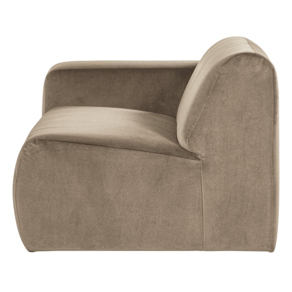 Mojo base 1,5-zits bankelement arm links velvet khaki