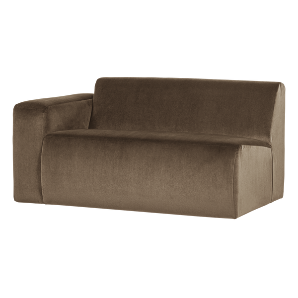 Mojo base 1,5-zits bankelement arm links velvet taupe