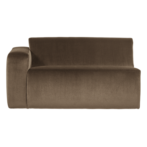 Mojo base 1,5-zits bankelement arm links velvet taupe