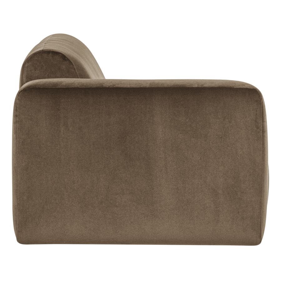Mojo base 1,5-zits bankelement arm links velvet taupe