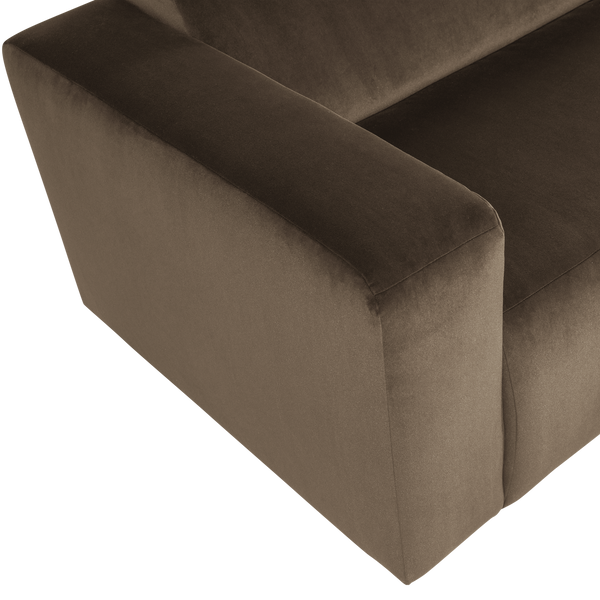 Mojo base 1,5-zits bankelement arm links velvet taupe