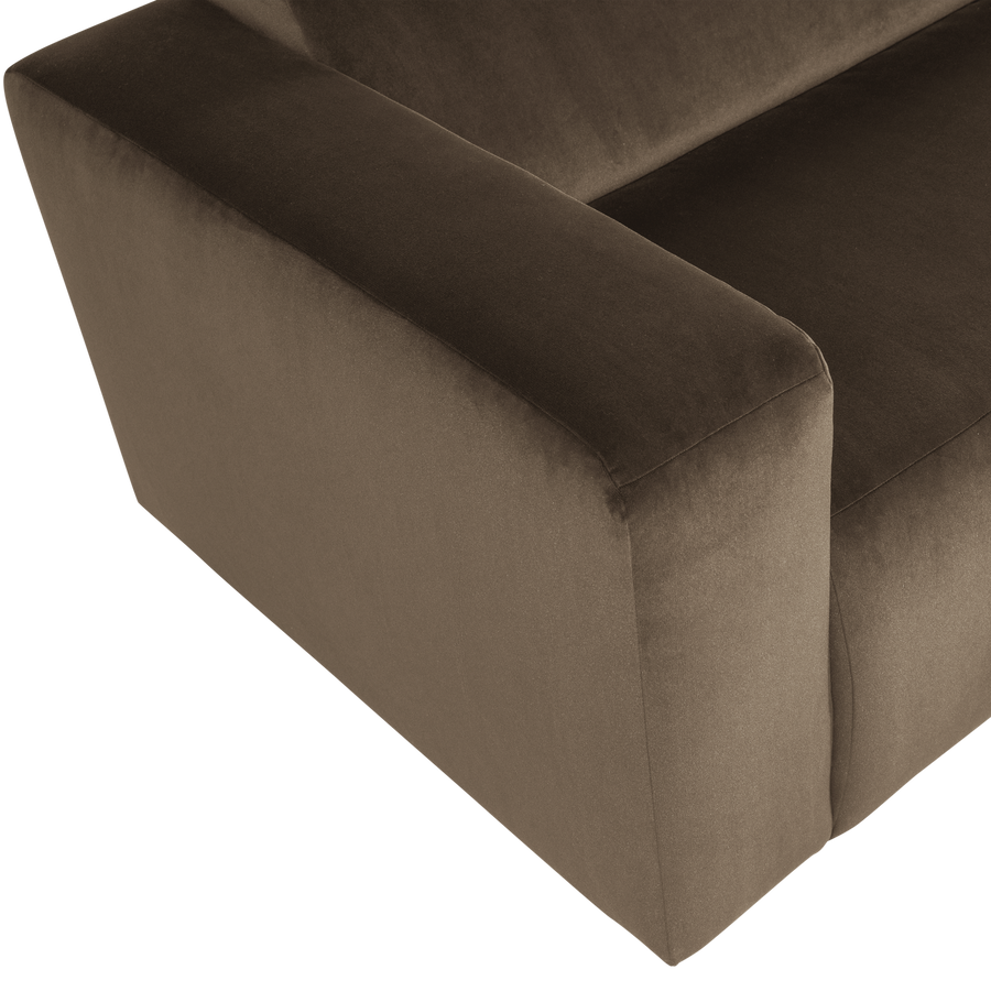 Mojo base 1,5-zits bankelement arm links velvet taupe
