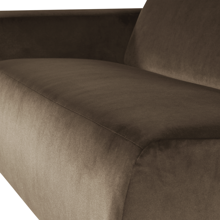 Mojo base 1,5-zits bankelement arm links velvet taupe