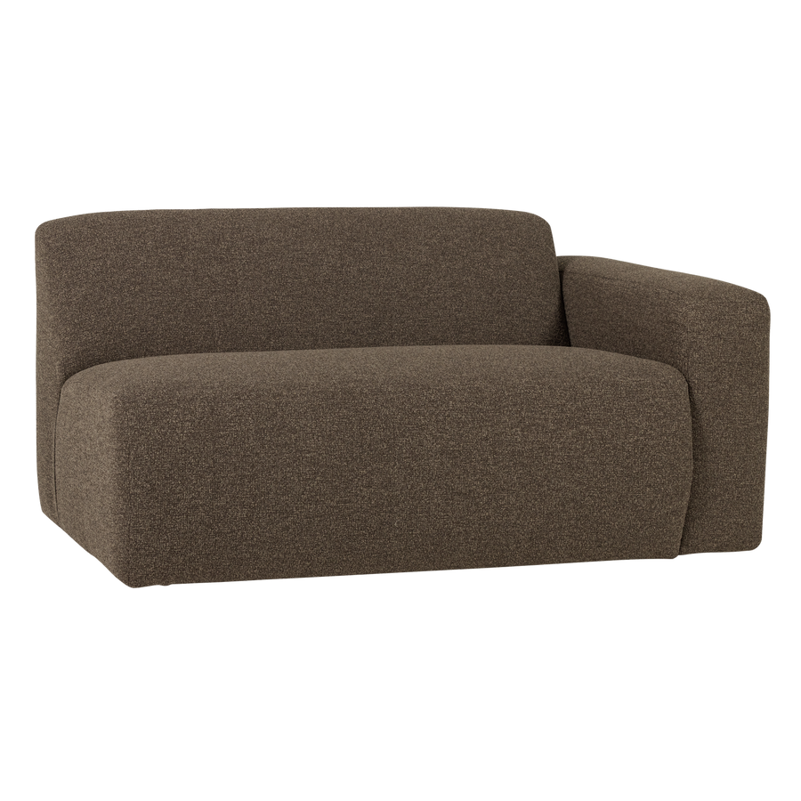 Mojo base 1,5-zits bankelement arm rechts boucle bruin