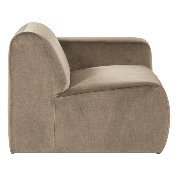 Mojo base 1,5-zits bankelement arm rechts velvet khaki