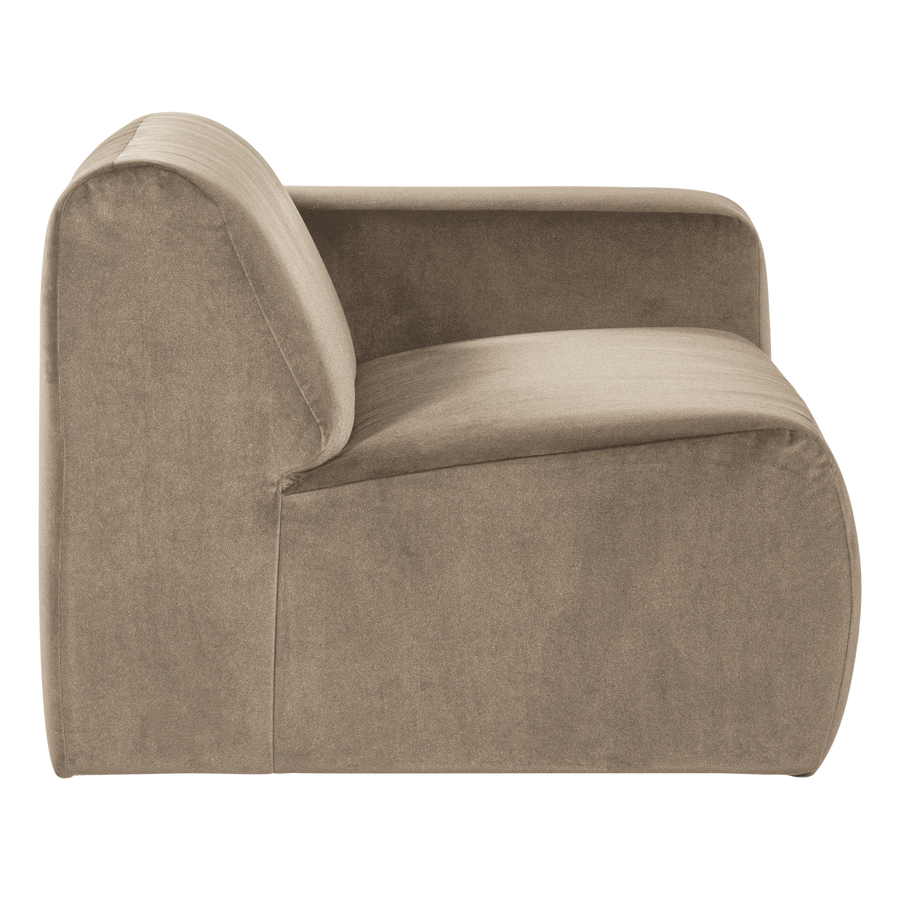 Mojo base 1,5-zits bankelement arm rechts velvet khaki
