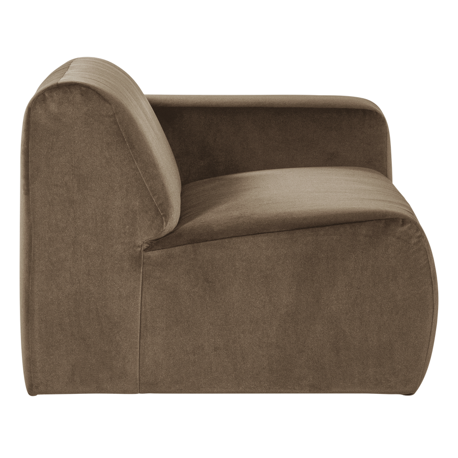 Mojo base 1,5-zits bankelement arm rechts velvet taupe