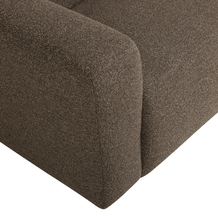 Mojo base 2-zits bankelement arm links boucle bruin
