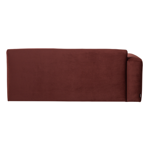 Mojo base 2-zits bankelement arm links velvet kastanjebruin