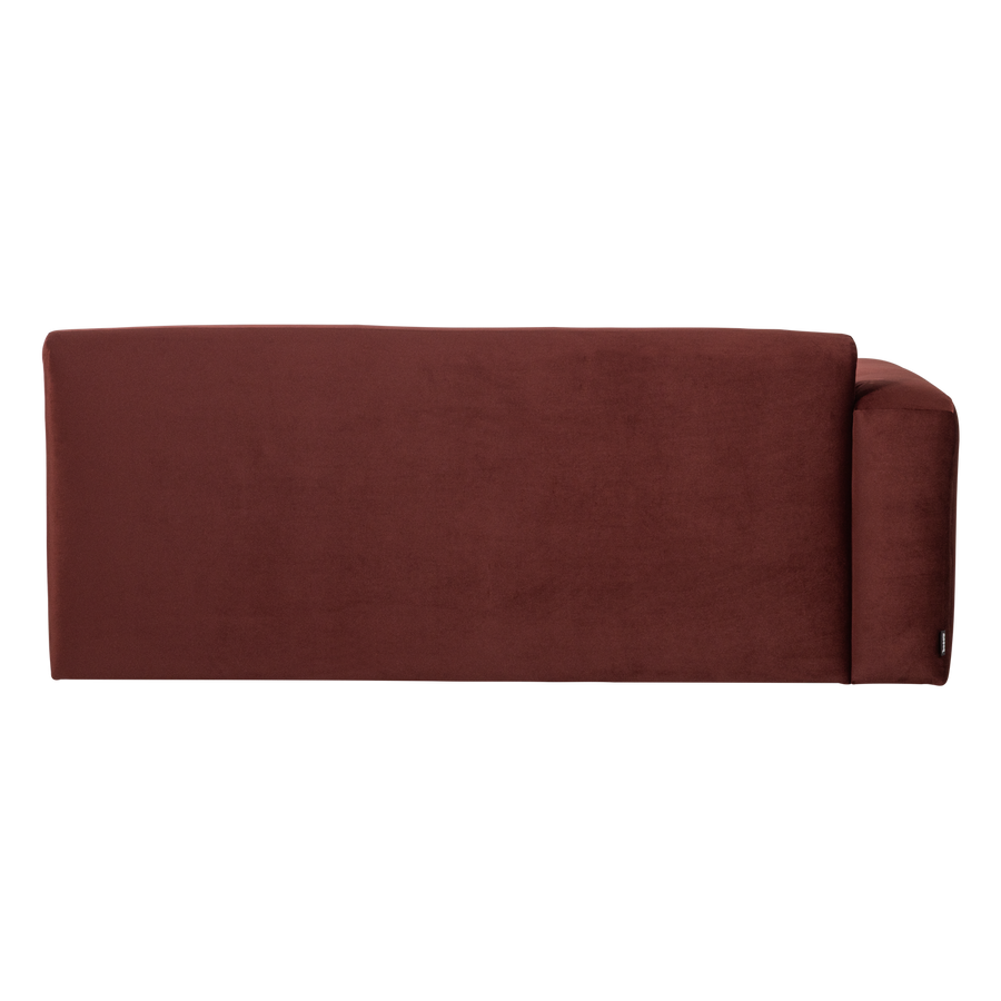 Mojo base 2-zits bankelement arm links velvet kastanjebruin
