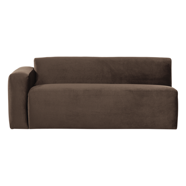 Mojo base 2-zits bankelement arm links velvet bruin