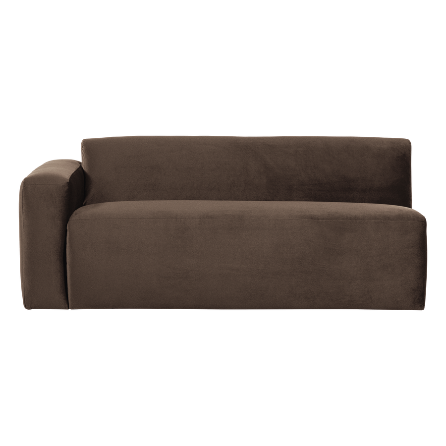 Mojo base 2-zits bankelement arm links velvet bruin