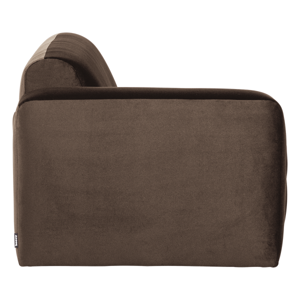 Mojo base 2-zits bankelement arm links velvet bruin