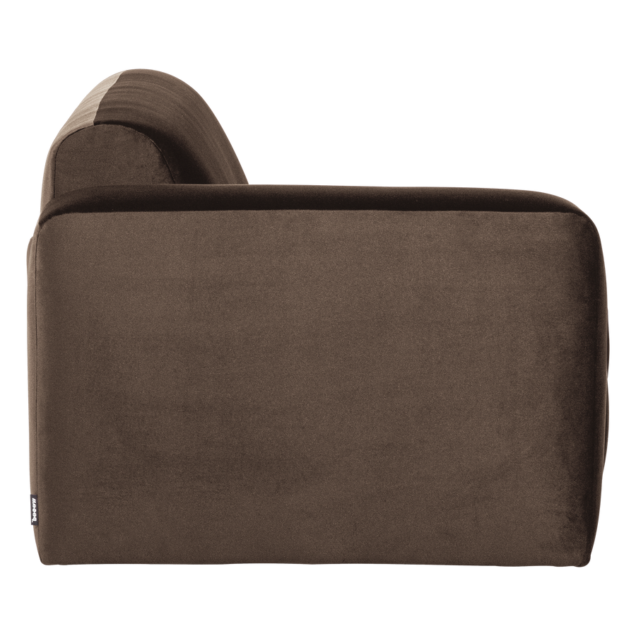 Mojo base 2-zits bankelement arm links velvet bruin