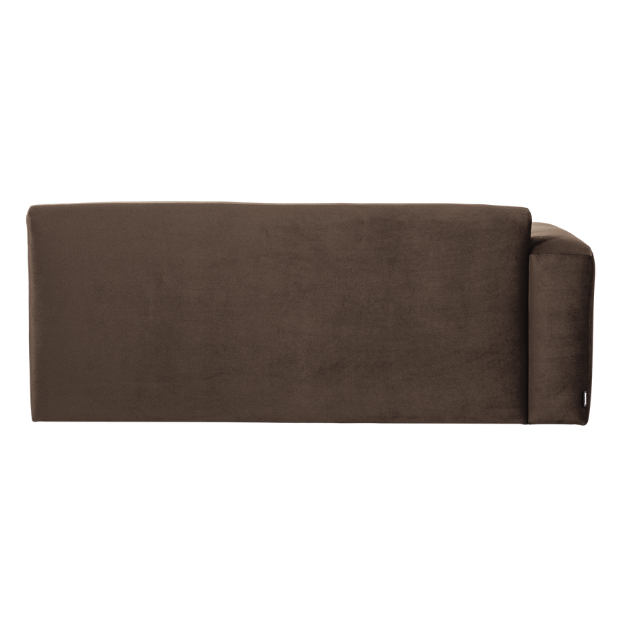 Mojo base 2-zits bankelement arm links velvet bruin