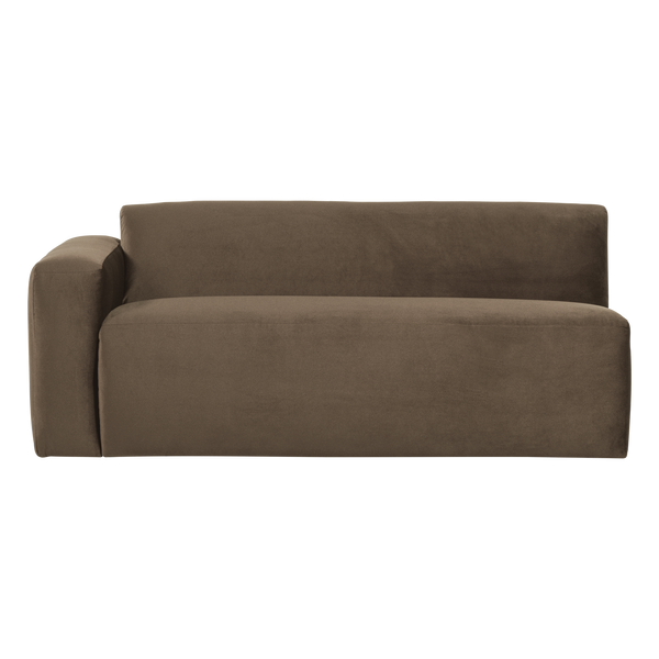 Mojo base 2-zits bankelement arm links velvet taupe