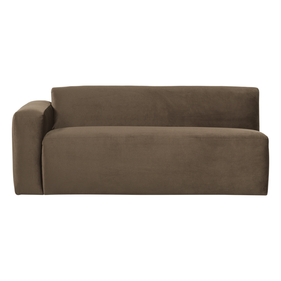 Mojo base 2-zits bankelement arm links velvet taupe