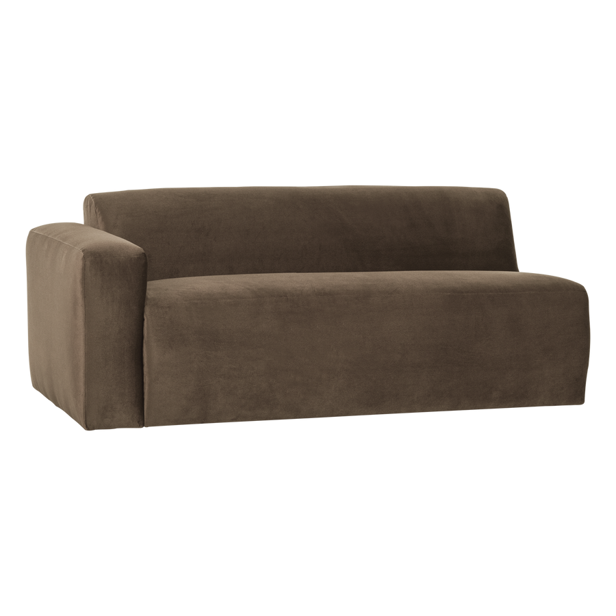 Mojo base 2-zits bankelement arm links velvet taupe