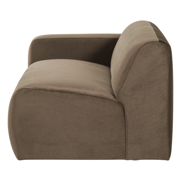 Mojo base 2-zits bankelement arm links velvet taupe