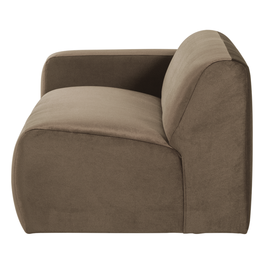 Mojo base 2-zits bankelement arm links velvet taupe