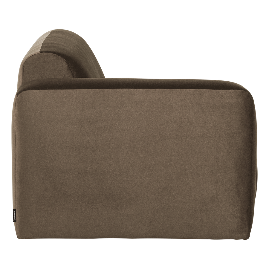 Mojo base 2-zits bankelement arm links velvet taupe