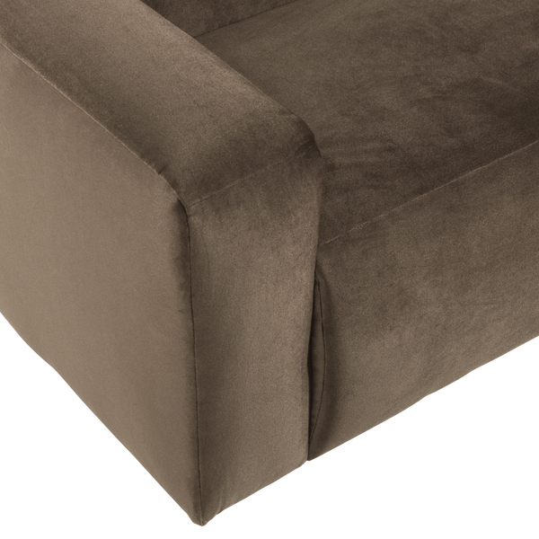 Mojo base 2-zits bankelement arm links velvet taupe