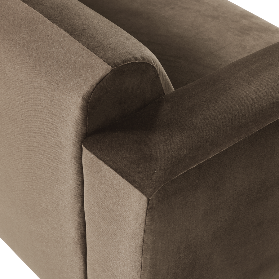 Mojo base 2-zits bankelement arm links velvet taupe