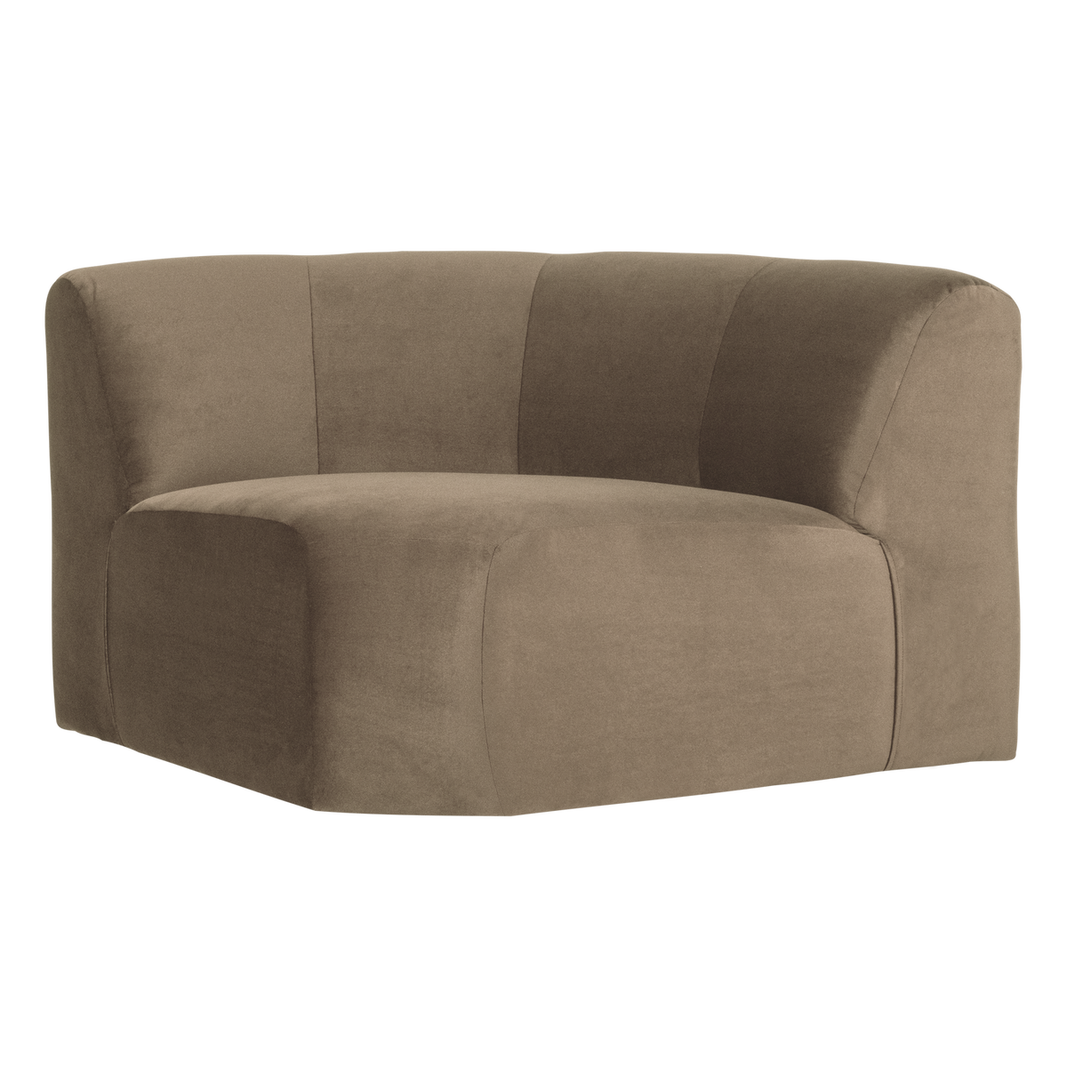 Mojo base hoekelement rond velvet khaki