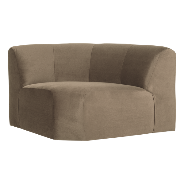 Mojo base hoekelement rond velvet khaki