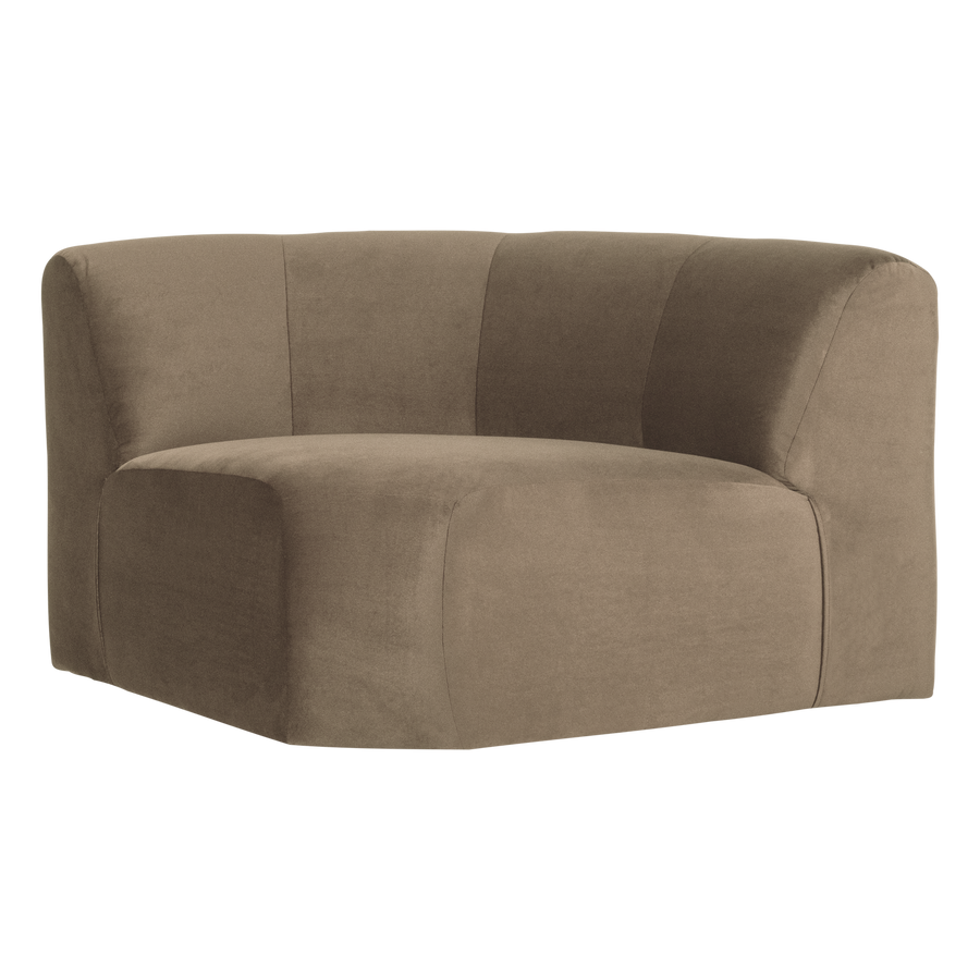 Mojo base hoekelement rond velvet khaki