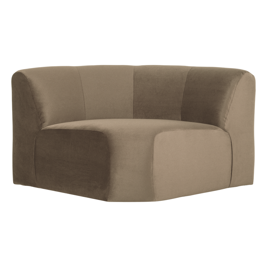 Mojo base hoekelement rond velvet khaki