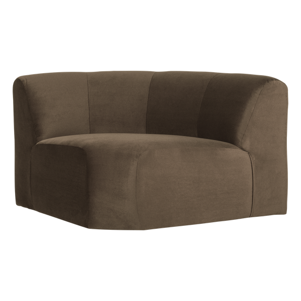 Mojo base hoekelement rond velvet taupe