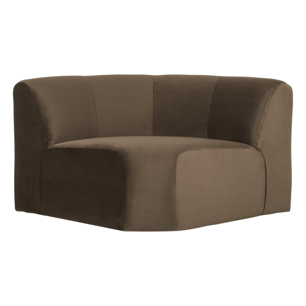 Mojo base hoekelement rond velvet taupe
